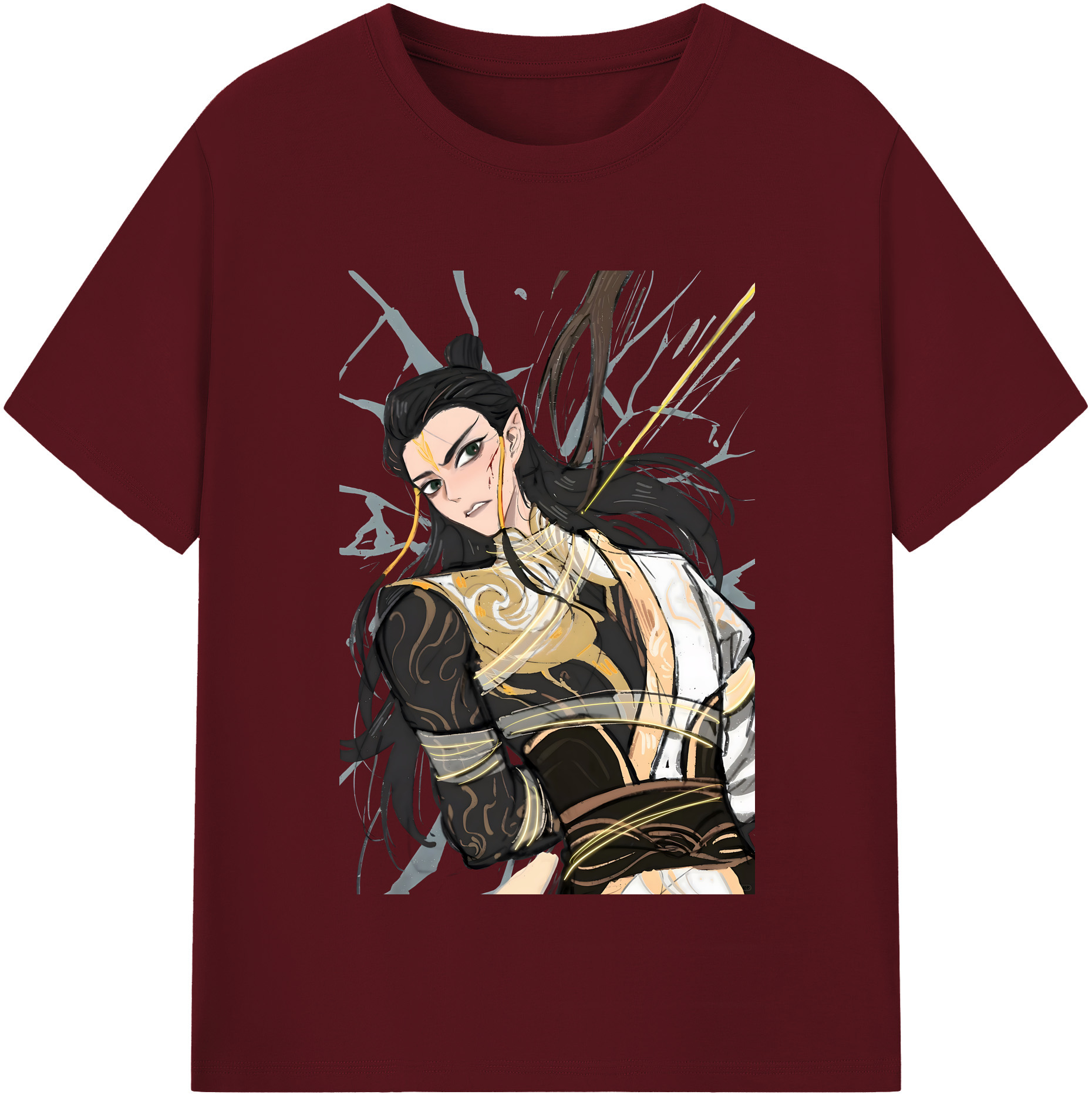 （画像用） Ne Zha 2 ナタ 魔童の大暴れ 綿100％半袖Tシャツ（フロントプリント）